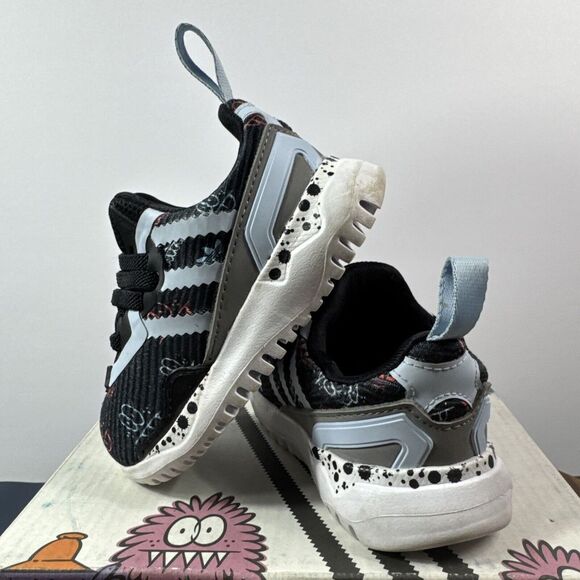 SIZE 5K - Adidas Infant Flex EL Low Sneakers Core Black/Clear Sky/Cloud White - Picture 2 of 7